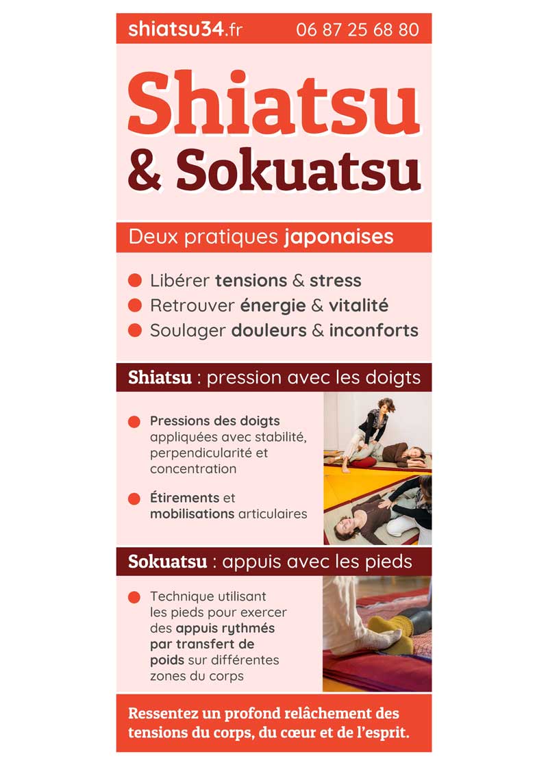 Kakémono pour une activité de shiatsu réalisé par KelBo.Site